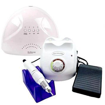 Набор для начинающих маникюра и педикюра: фрезер Nail Master ZS-603 65 Вт 45 000 об/мин + лампа Sun One 48 Вт