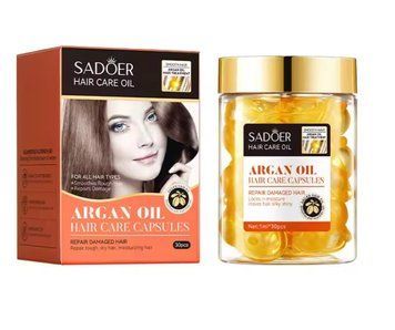 Масло для волос аргановое в капсулах SADOER Hair Care Oil, 30 шт