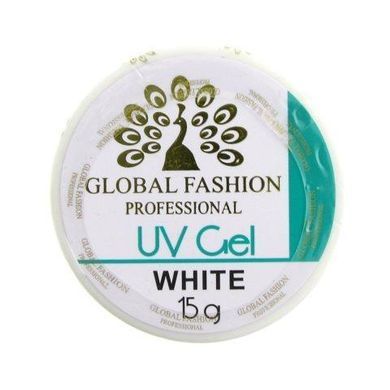 Гель для наращивания ногтей Global Fashion белый 15 г